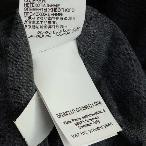 Brunello Cucinelli Dark Grey Silk & Cotton Jersey Button-Up Basic Fit Shirt - Picture 11 of 12